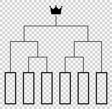 Tournament bracket for 6 teams Illustrazione stock