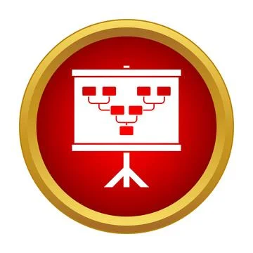 Tournament bracket diagram on presentation screen icon Stock Illustration