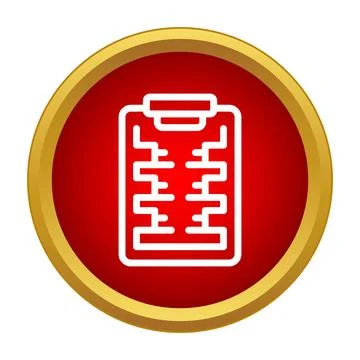 Tournament bracket icon showing competition schedule on red background Stock Illustration