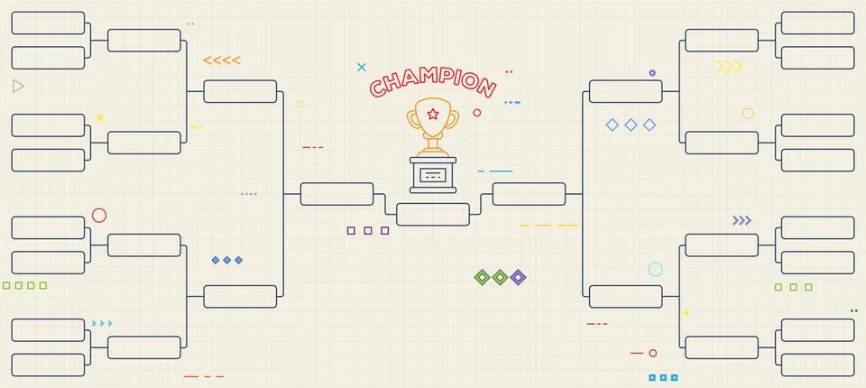 Tournament bracket notebook box page style Stock Illustration