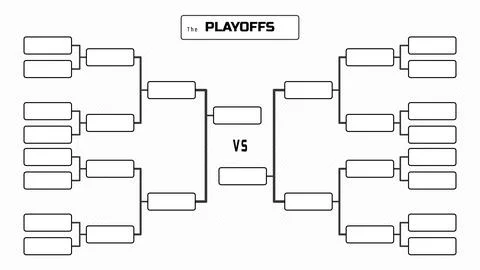 Tournament Bracket Playoff Poster Template 32-team Stock Illustration