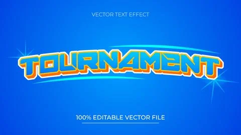 Tournament editable text effect suitable for gaming template Stock Illustration