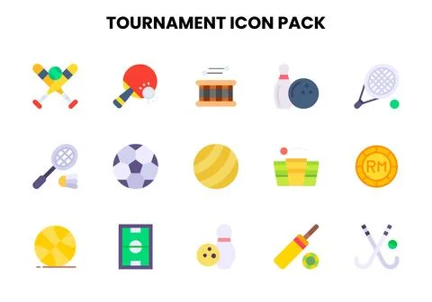 Tournament Flat Collection Icons Pack Stock Illustration