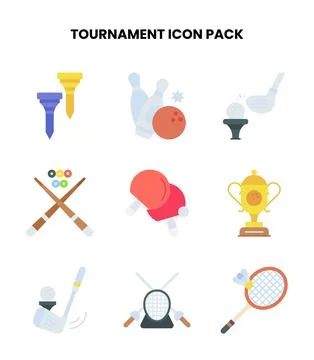 Tournament Flat Collection Icons Pack Stock Illustration