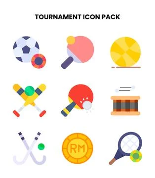 Tournament Flat Design Icons Pack Stock Illustration