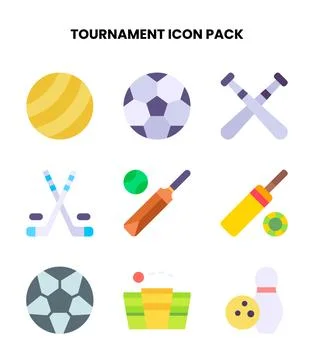 Tournament Flat Design Icons Pack Stock Illustration