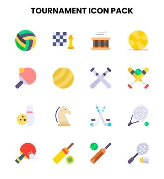 Tournament Flat Vector Icons Pack Stock Illustration