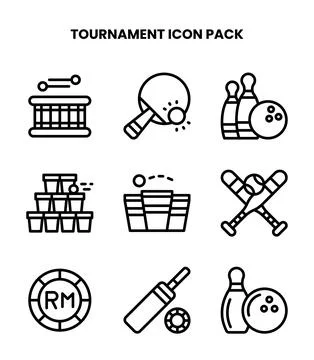 Tournament Line Vector Icons Pack Stock Illustration