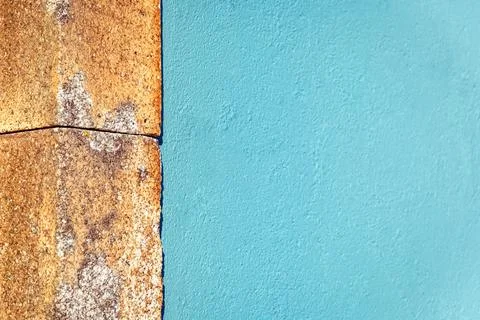 Tourquoise wall texture with stone siding Stock Photos