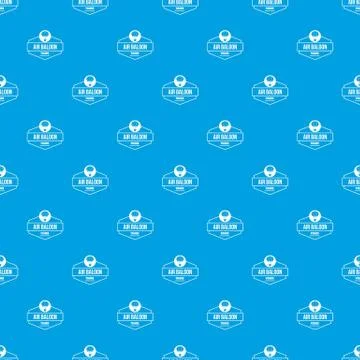 Tours air balloon pattern vector seamless blue Stock Illustration