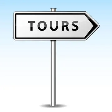 Tours directional sign Stock Illustration