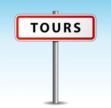 Tours signpost Illustrazione stock
