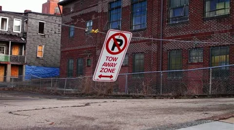 Tow Away Zone Street Sign Video stock 22243053