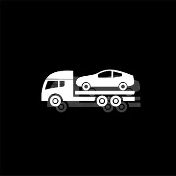 Tow car evacuation icon flat Stock Illustration