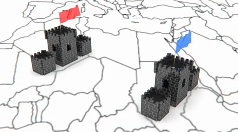 Tow castles animation Stock-Footage 37630678