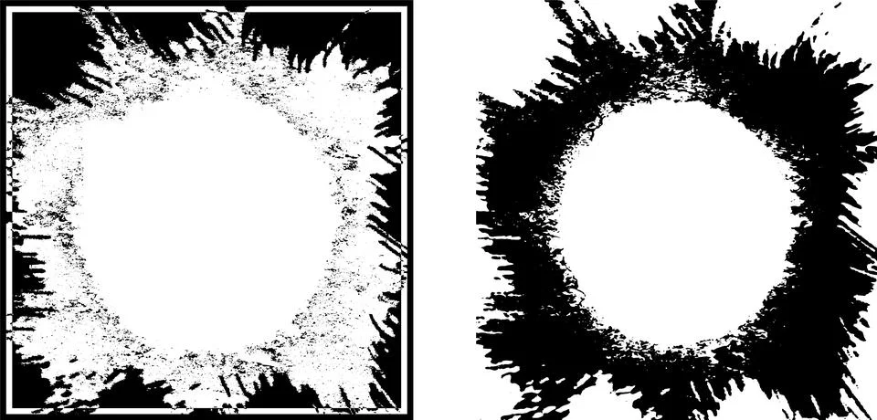 Tow different frames with different grunge texture designs, frame set Stockillustratie