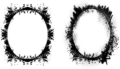 Tow different frames with different grunge texture designs, frame set 스톡 일러스트