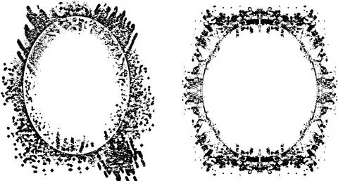 Tow different frames with different grunge texture designs, frame set Illustrazione stock