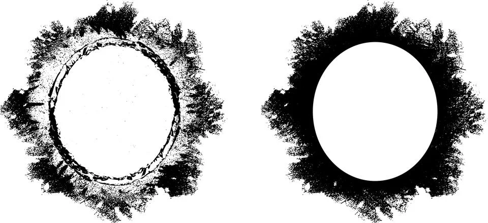 Tow different frames with different grunge texture designs, cover  album Stockillustratie