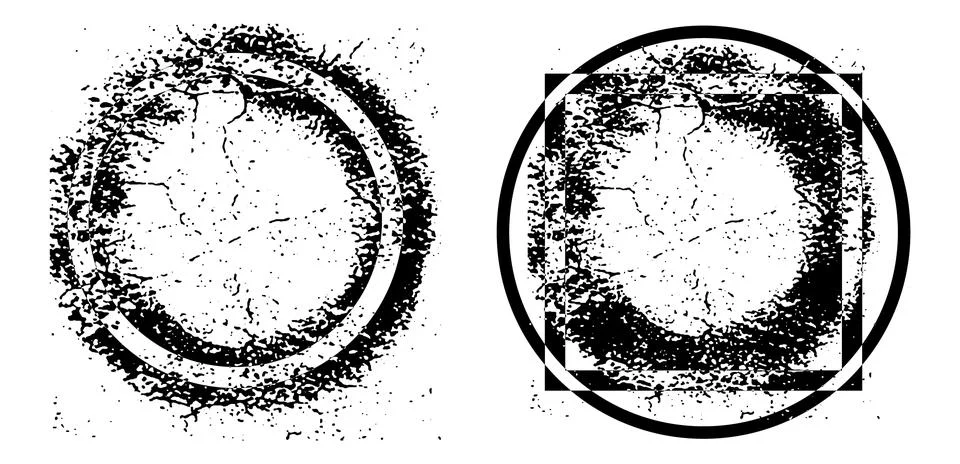 Tow different frames with different grunge texture designs, cover album Stock Illustration