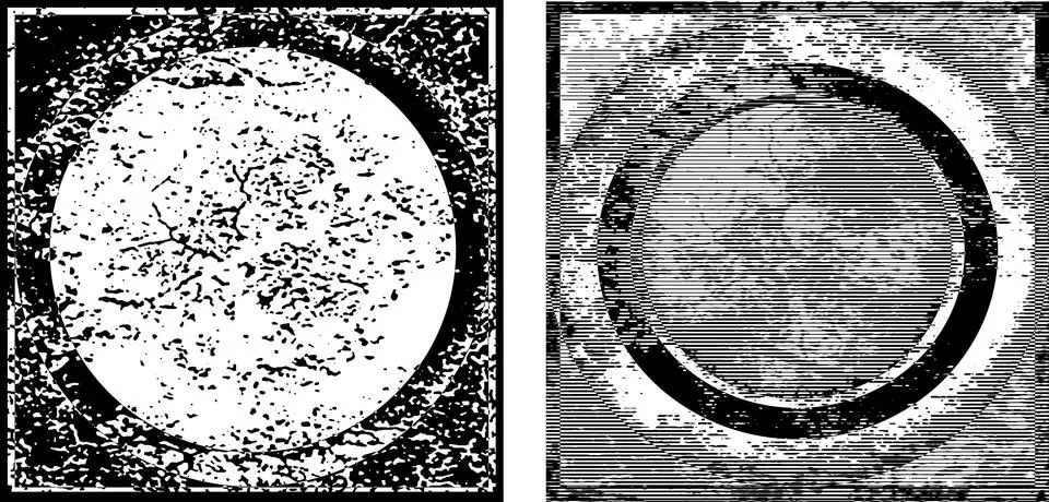 Tow different frames with different grunge texture designs, Illustrazione stock