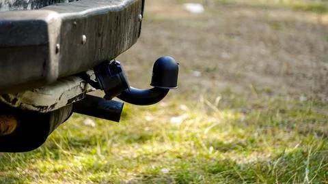 Tow hook on the car close up view Stock Photos
