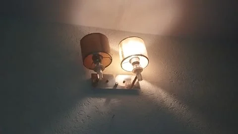 Tow lamplight one is off and one is on Stock Footage 265147732