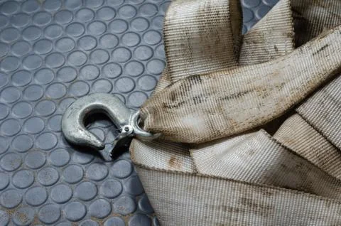 Tow rope with hook. Stock Photos