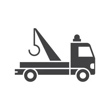 Tow track icon in flat style. Service car vector illustration on isolated b.. Stock Illustration