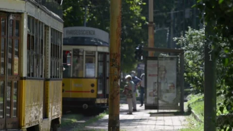 Tow trams Video stock 137154783