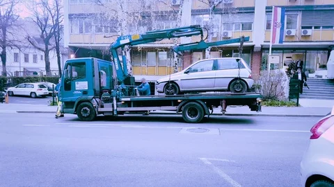 Tow truck in action Stock-Footage 85635851
