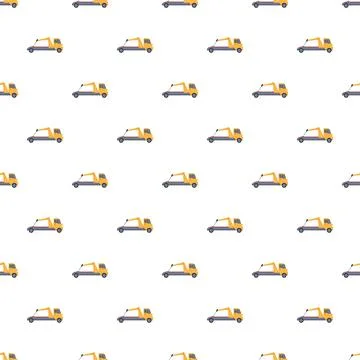 Tow truck pattern on white background for services Stock Illustration