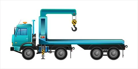 Tow trucks crane car vector illustration Stock Illustration