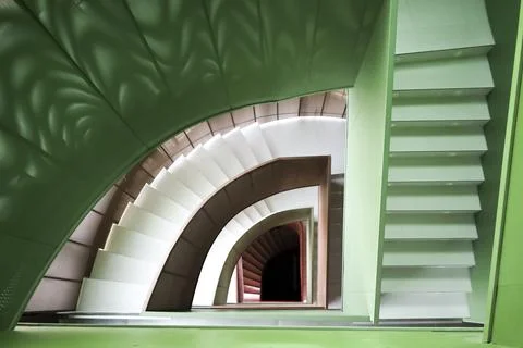 Tow view of staircase steps in modern building Stock Photos