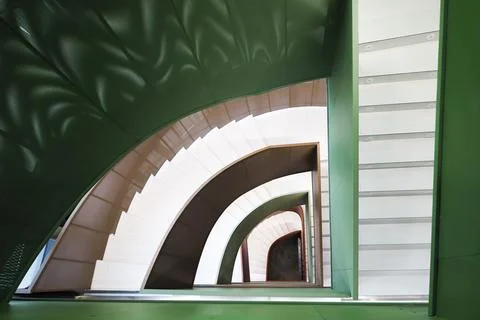 Tow view of staircase steps in modern building Stock Photos