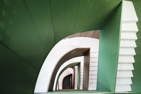 Tow view of staircase steps in modern building Stock Photos