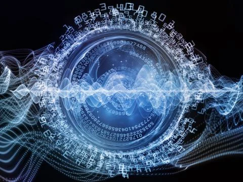 Toward Digital Central Wave 스톡 일러스트