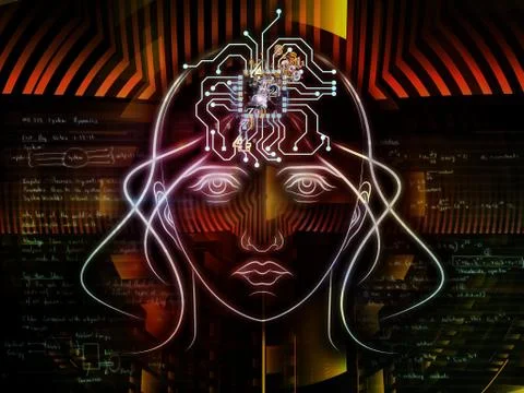 Toward Digital Consciousness Stock Illustration