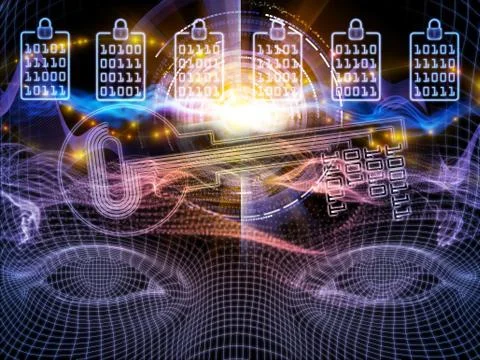 Toward Digital Encryption 스톡 일러스트