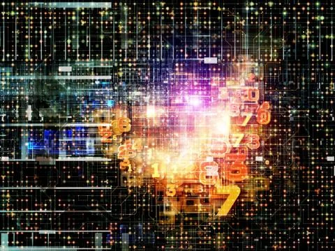 Toward Digital Network Stock Illustration