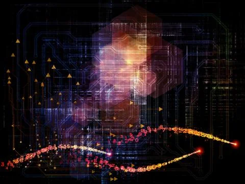 Toward Digital Network Stock Illustration