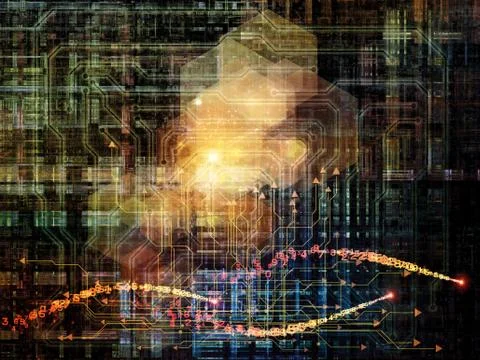 Toward Digital Network Stock Illustration