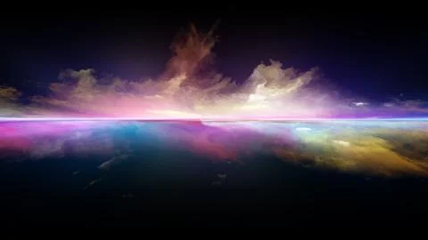 Toward Digital Sunset Stock Illustration