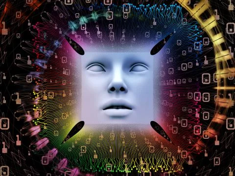 Toward Digital Super Human AI Stock Illustration