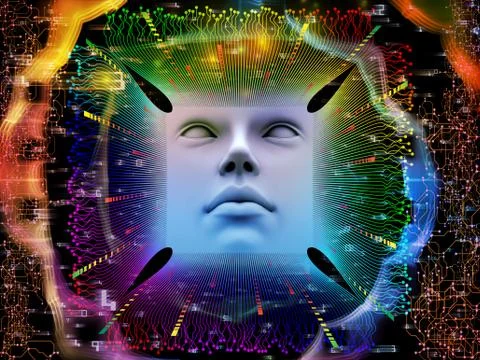 Toward Digital Super Human AI Stock Illustration