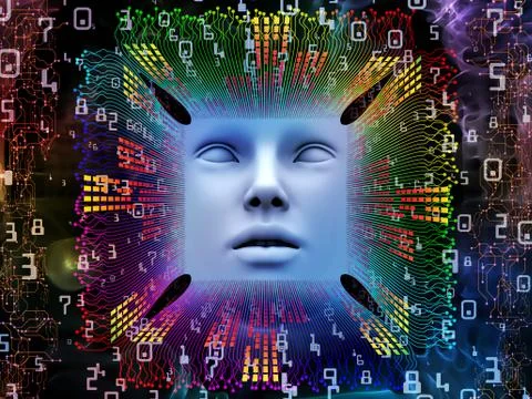 Toward Digital Super Human AI Stock Illustration