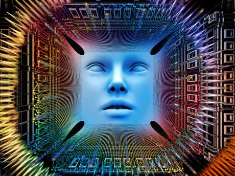 Toward Digital Super Human AI Stock Illustration