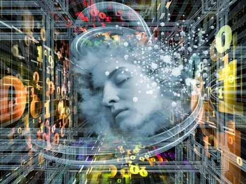 Toward Digital Thinking 库存插图