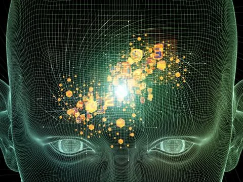 Toward Digital thought 库存插图