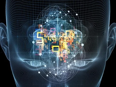 Toward Digital Thought Stock Illustration